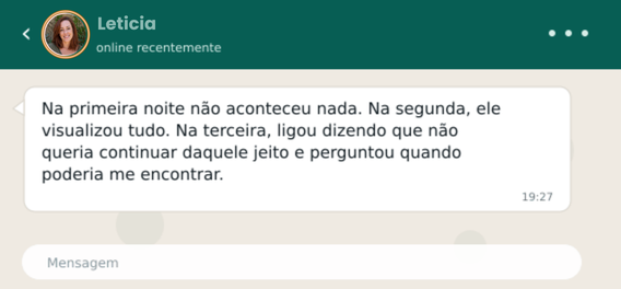 Relato enviado por uma cliente