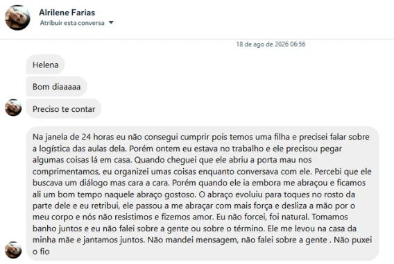 Relato enviado por uma cliente